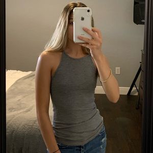 Grey halter tank top